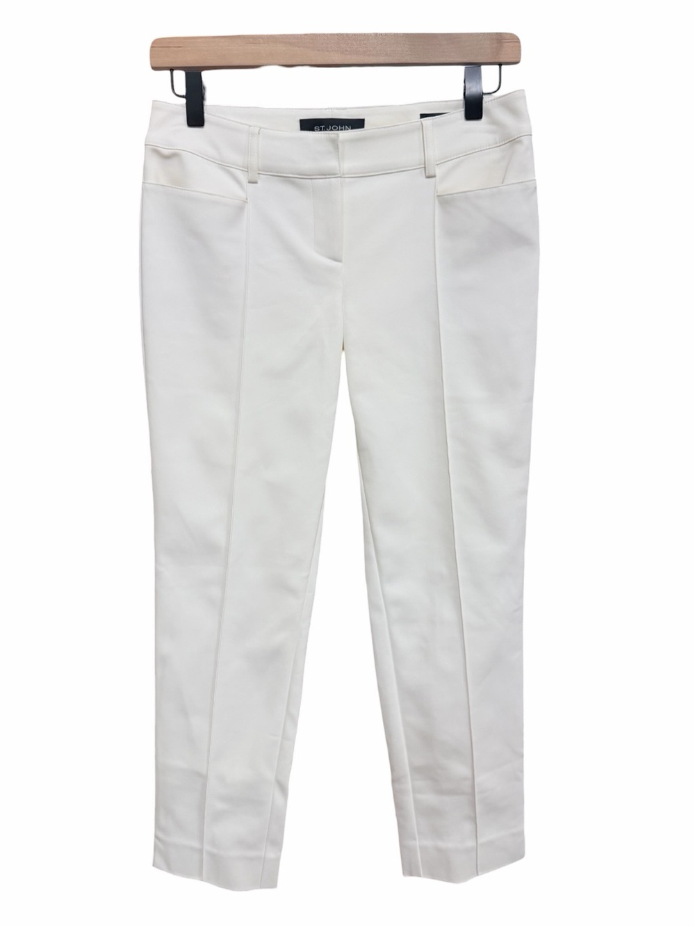 ST. JOHN Jennifer Ankle Pant Cream White Cropped Size 2